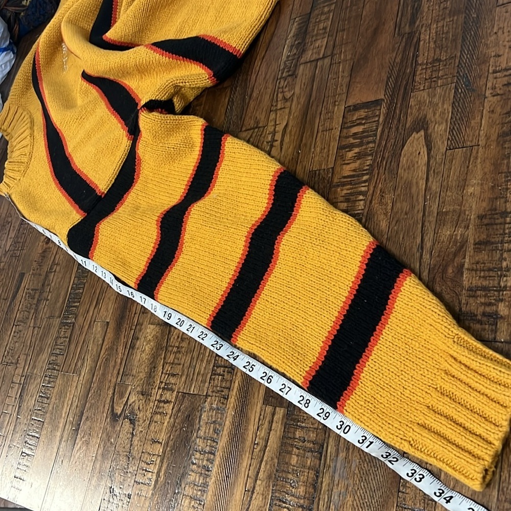Pacsun Striped Knit Sweater Black, Red, Yellow new with tag XL  Nothing is Real - Picture 11 of 15